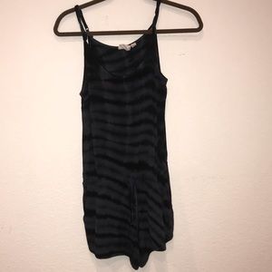 Black tie dye tank top romper